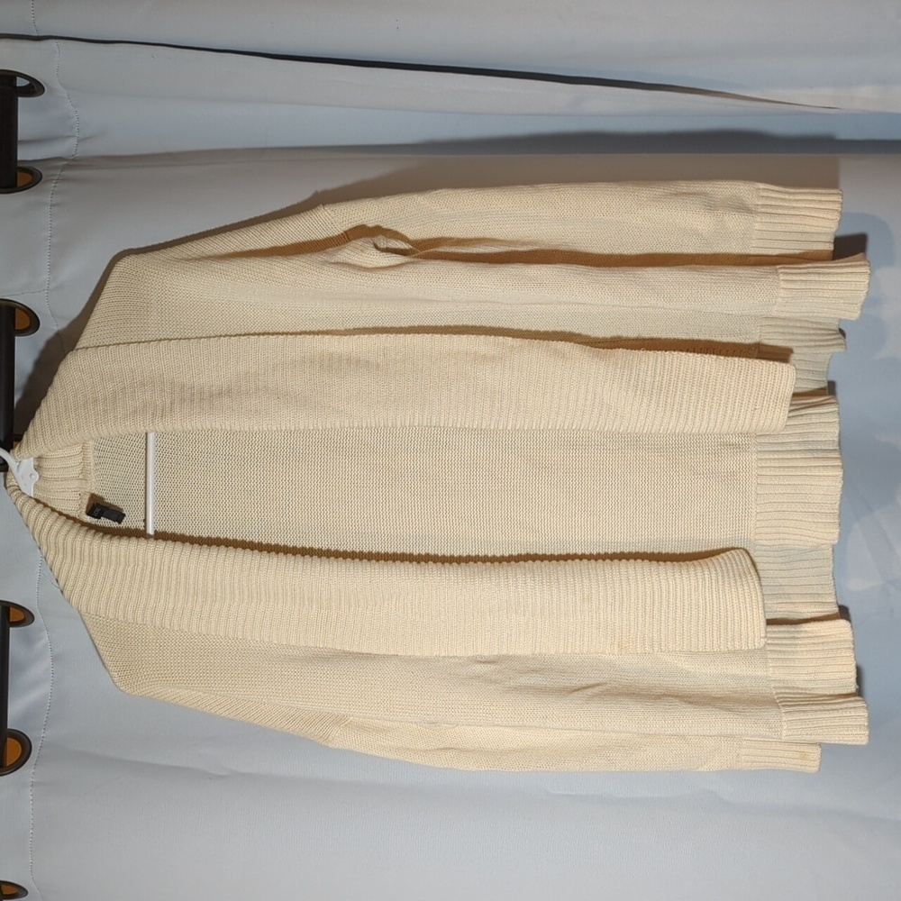 J. Crew Black label cardigan open front sweater light yellow 100% cotton small